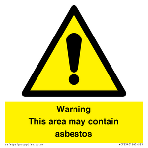 Warning This area may contain asbestos